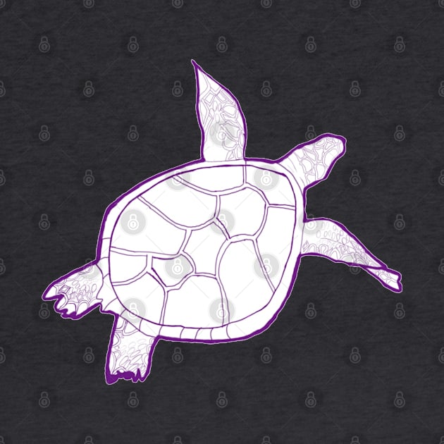 Dark purple swimming turtle by Annalisseart24